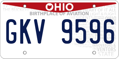OH license plate GKV9596