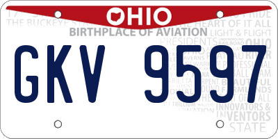 OH license plate GKV9597