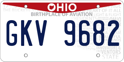 OH license plate GKV9682