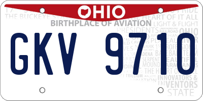 OH license plate GKV9710