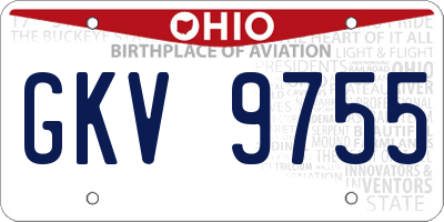 OH license plate GKV9755
