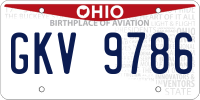 OH license plate GKV9786