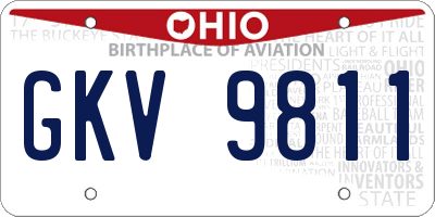 OH license plate GKV9811