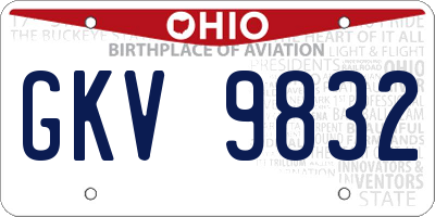 OH license plate GKV9832