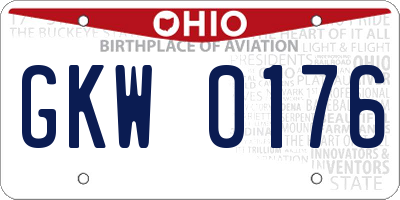 OH license plate GKW0176