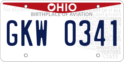 OH license plate GKW0341