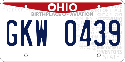 OH license plate GKW0439