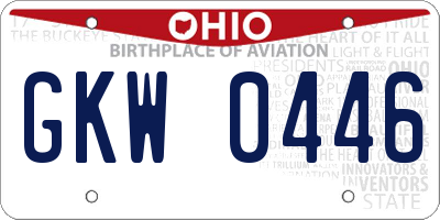 OH license plate GKW0446