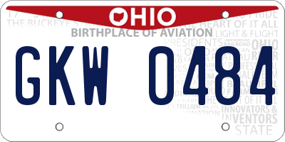 OH license plate GKW0484