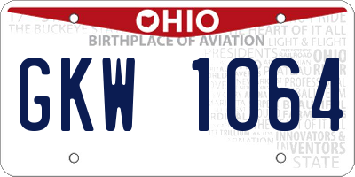OH license plate GKW1064