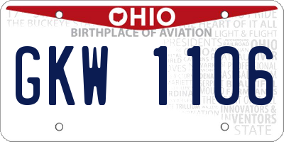 OH license plate GKW1106