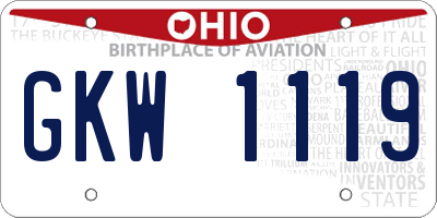 OH license plate GKW1119