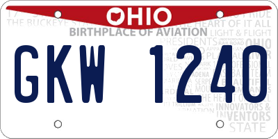 OH license plate GKW1240