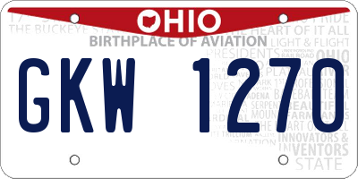 OH license plate GKW1270