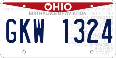 OH license plate GKW1324