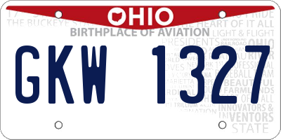 OH license plate GKW1327