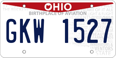 OH license plate GKW1527