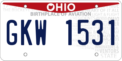 OH license plate GKW1531