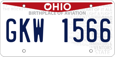 OH license plate GKW1566