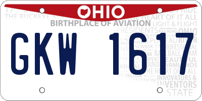 OH license plate GKW1617