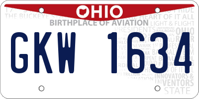 OH license plate GKW1634
