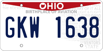OH license plate GKW1638