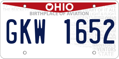 OH license plate GKW1652