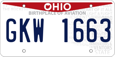 OH license plate GKW1663