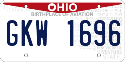 OH license plate GKW1696