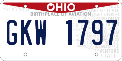 OH license plate GKW1797