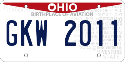 OH license plate GKW2011