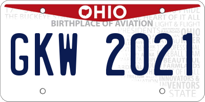 OH license plate GKW2021