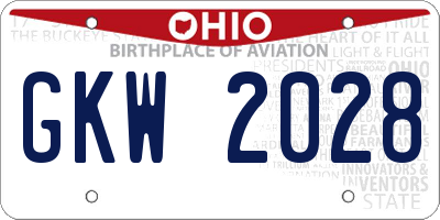 OH license plate GKW2028