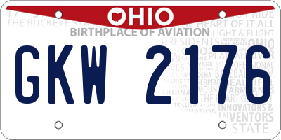 OH license plate GKW2176