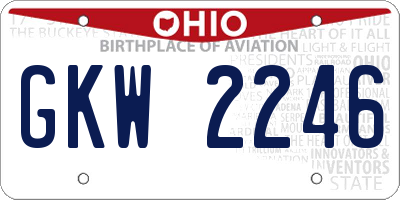 OH license plate GKW2246