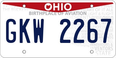 OH license plate GKW2267