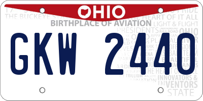 OH license plate GKW2440
