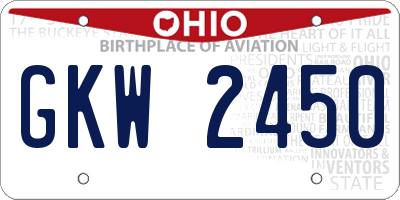 OH license plate GKW2450