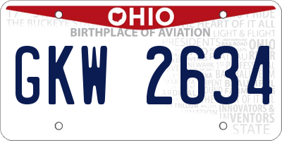 OH license plate GKW2634