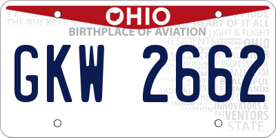 OH license plate GKW2662