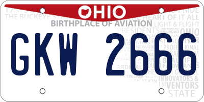 OH license plate GKW2666