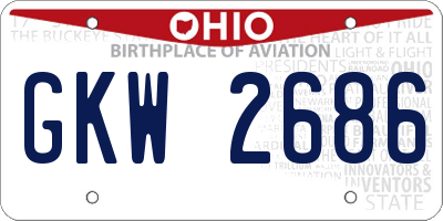 OH license plate GKW2686