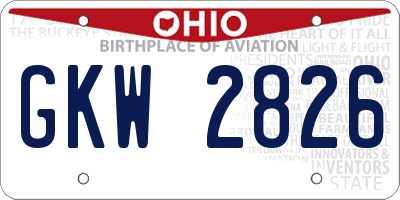 OH license plate GKW2826