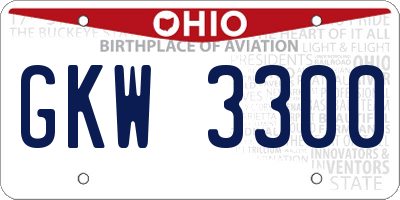 OH license plate GKW3300