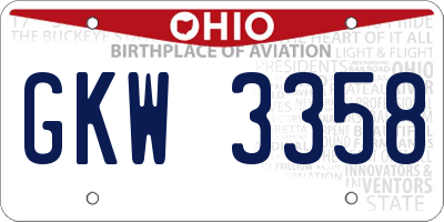 OH license plate GKW3358