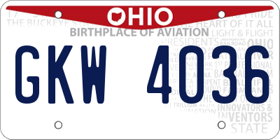 OH license plate GKW4036