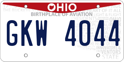 OH license plate GKW4044