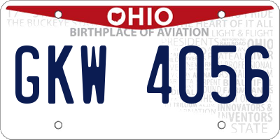 OH license plate GKW4056