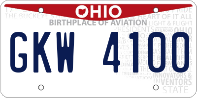 OH license plate GKW4100