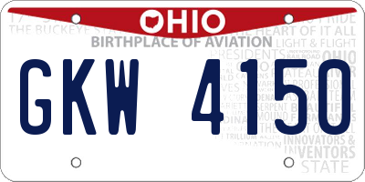 OH license plate GKW4150